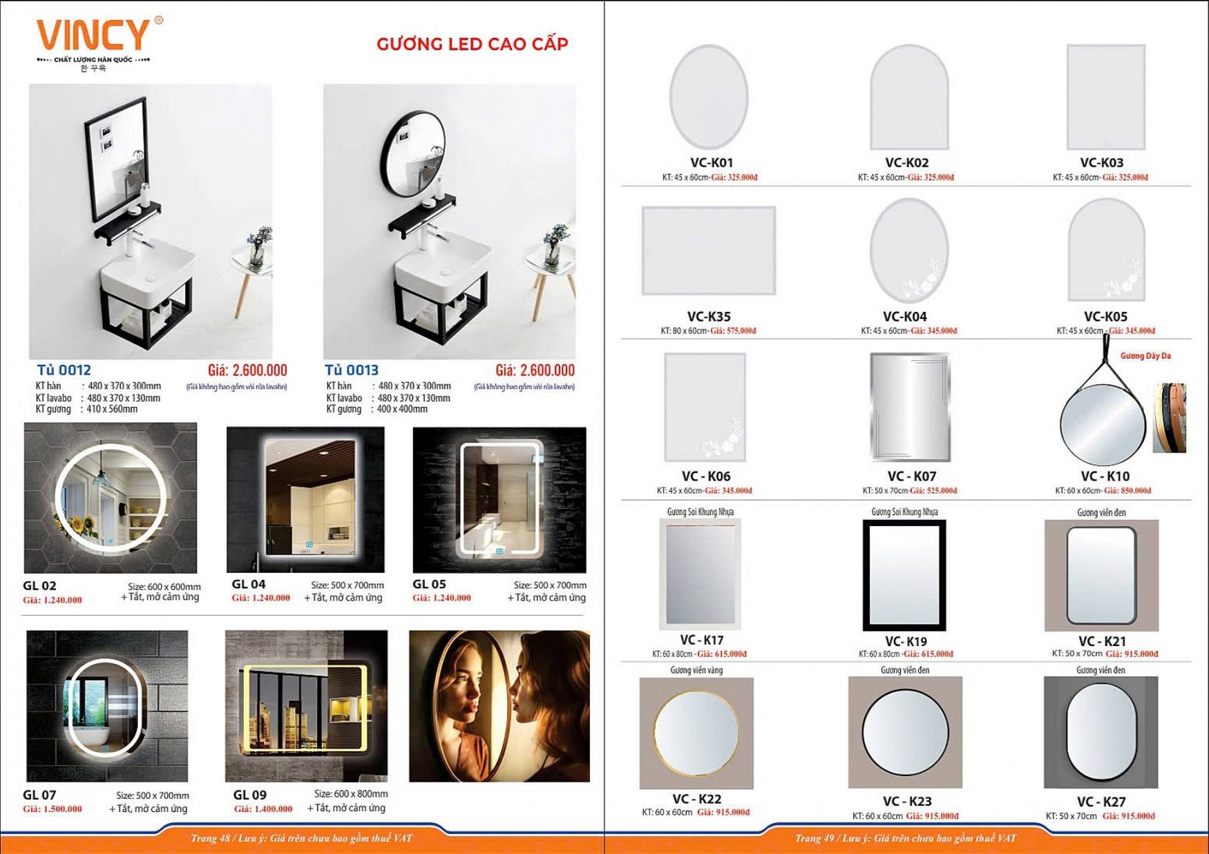 Thiết bị vệ sinh VINCY Catalogue và Bảng giá mới nhất 2025 /Page 25
